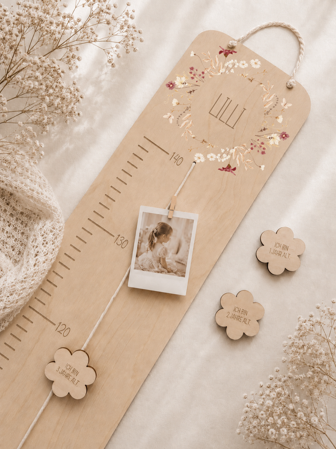 personalisierbare Kindermesslatte mit farbigem Loop