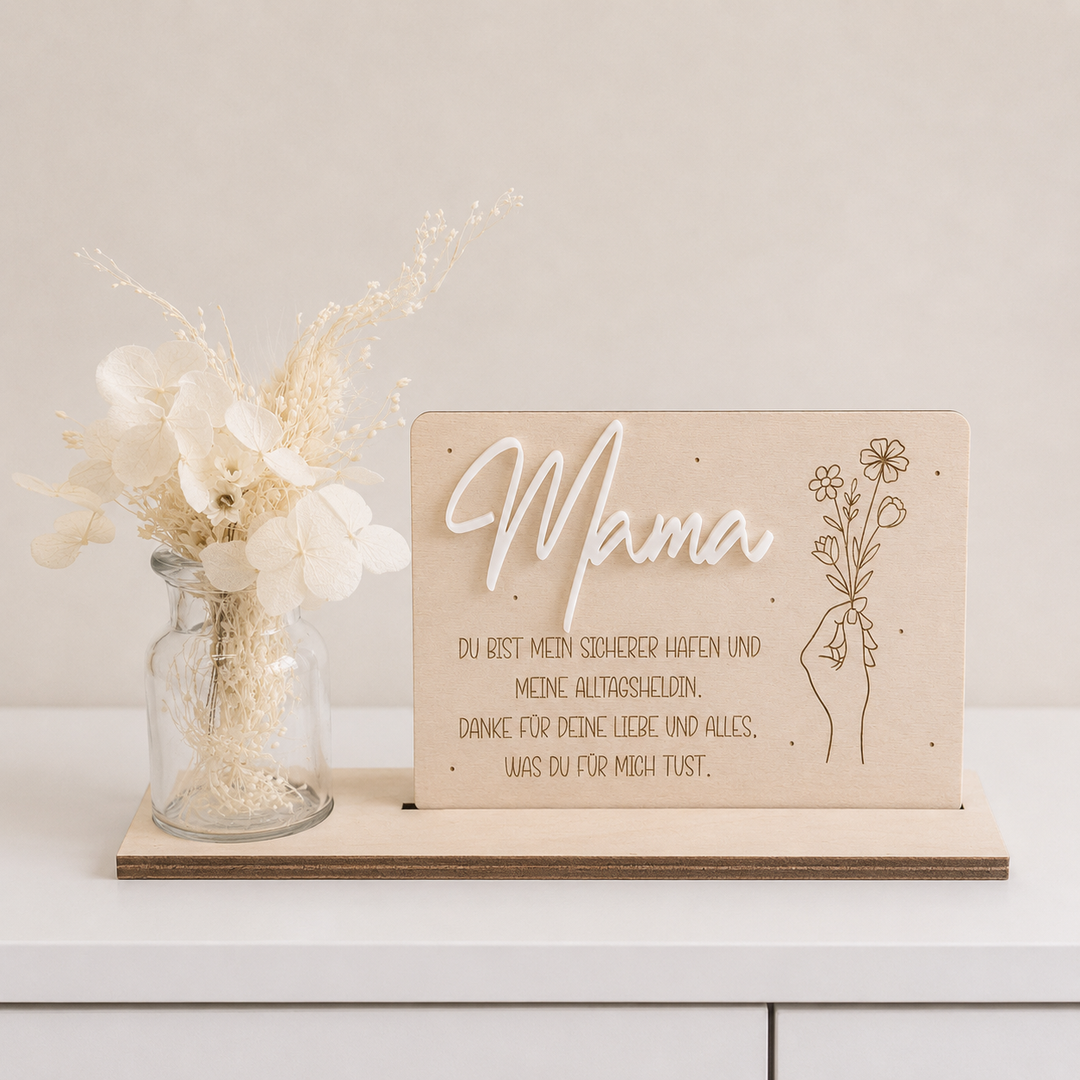Holzaufsteller für die liebste Mama oder Oma