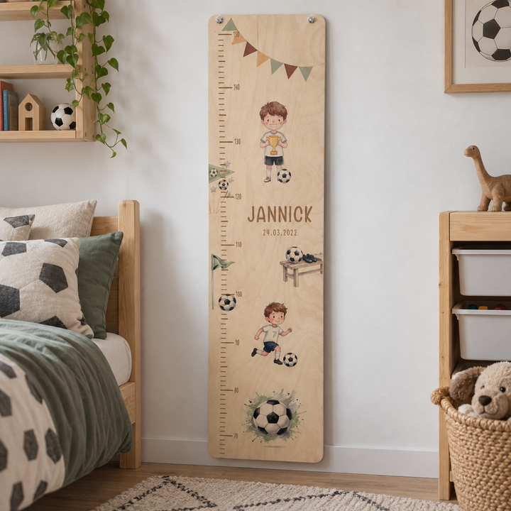 personalisierbare Kindermesslatte - Fußballer