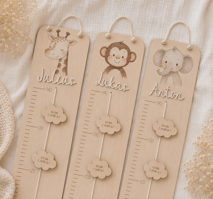personalisierbare Kindermesslatte mit Motiv