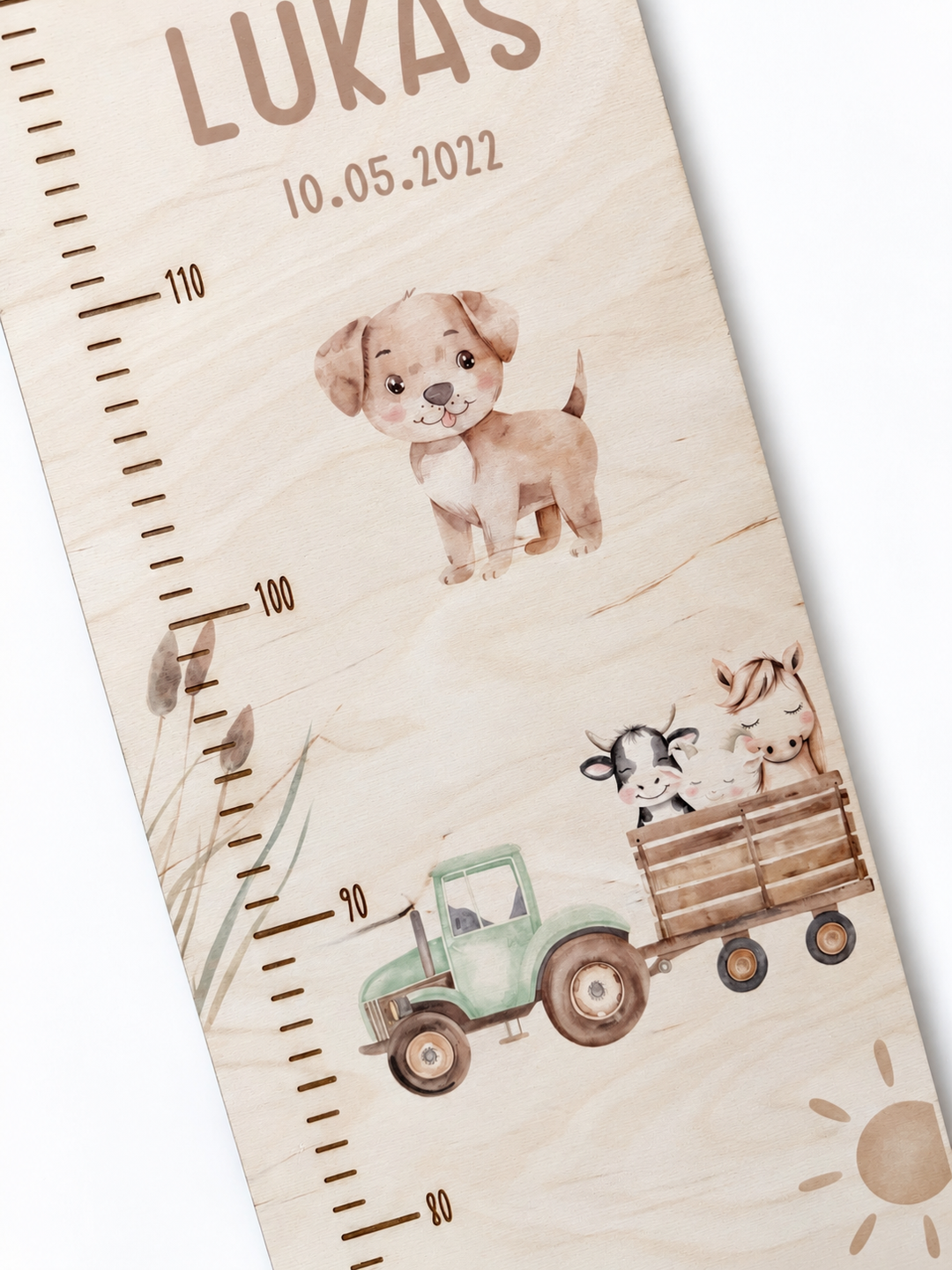 personalisierbare Kindermesslatte - Bauernhof