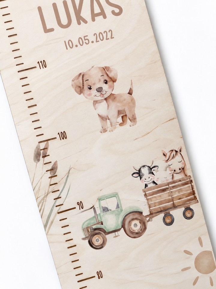 personalisierbare Kindermesslatte - Bauernhof