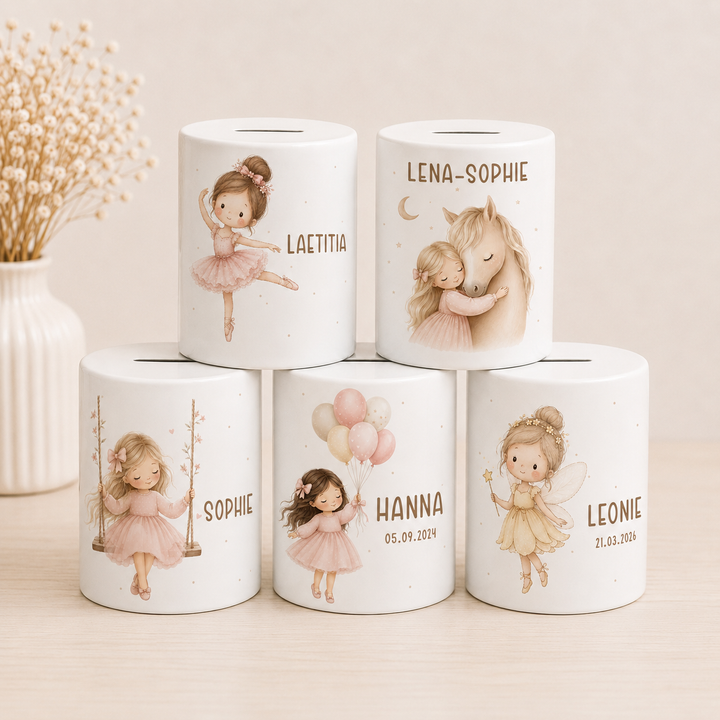 Spardose für Kinder - Feen und Prinzessinnen