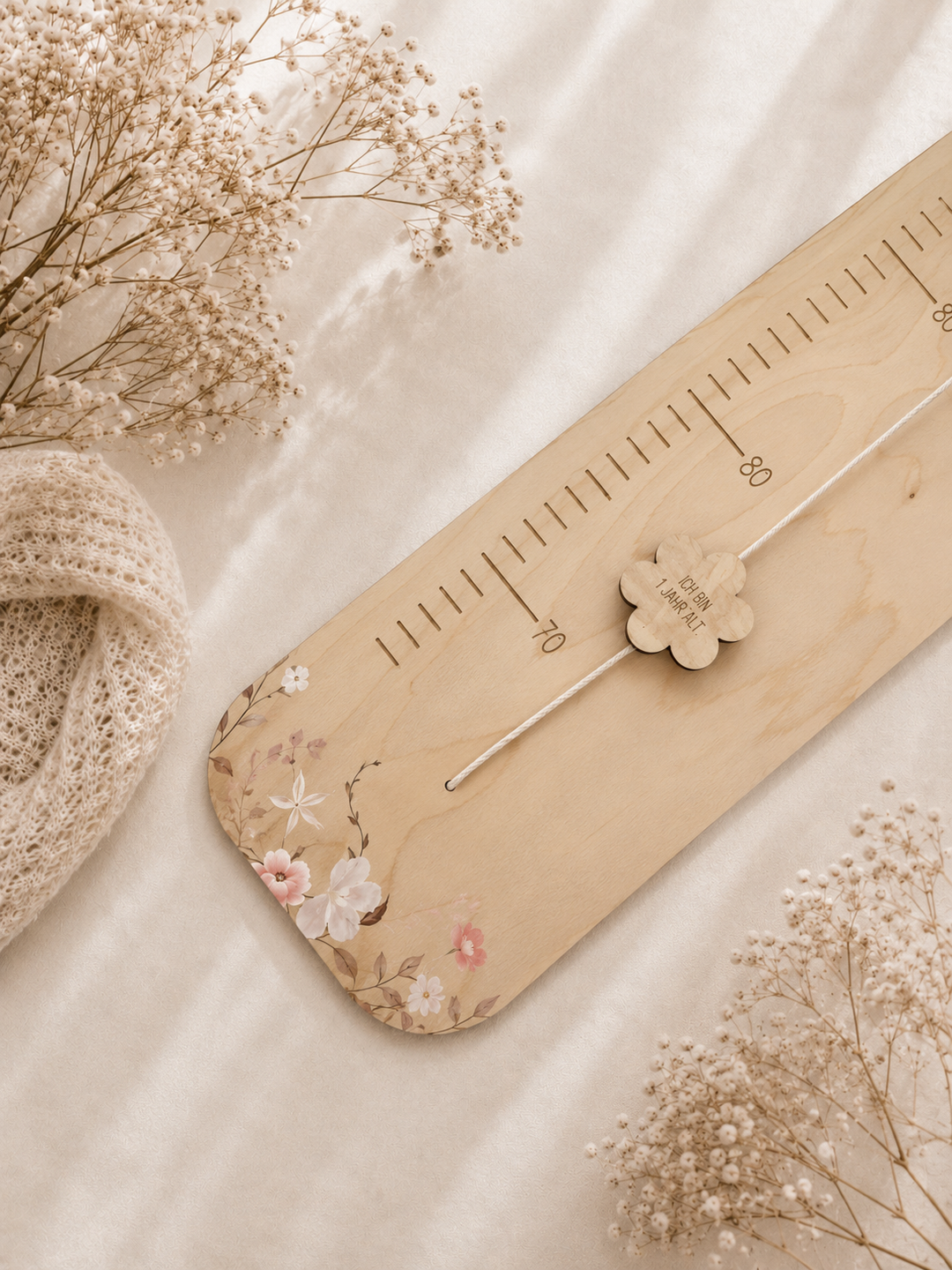 personalisierbare Kindermesslatte mit farbigem Loop