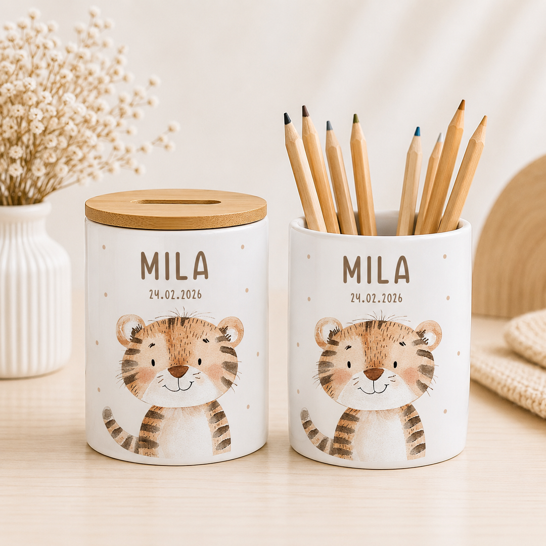 Spardose für Kinder - Safari Tiere