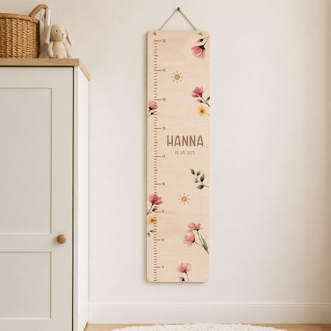 personalisierbare Kindermesslatte Blumen