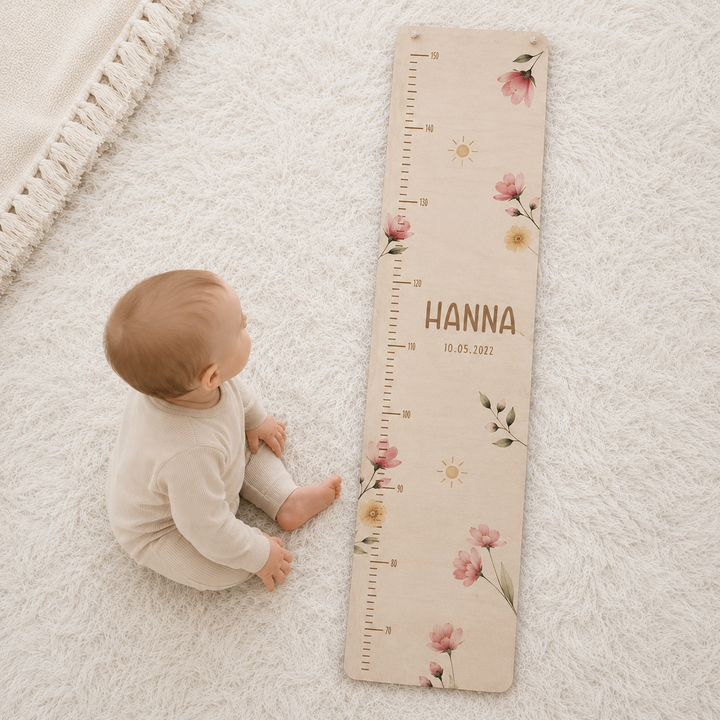 personalisierbare Kindermesslatte Blumen