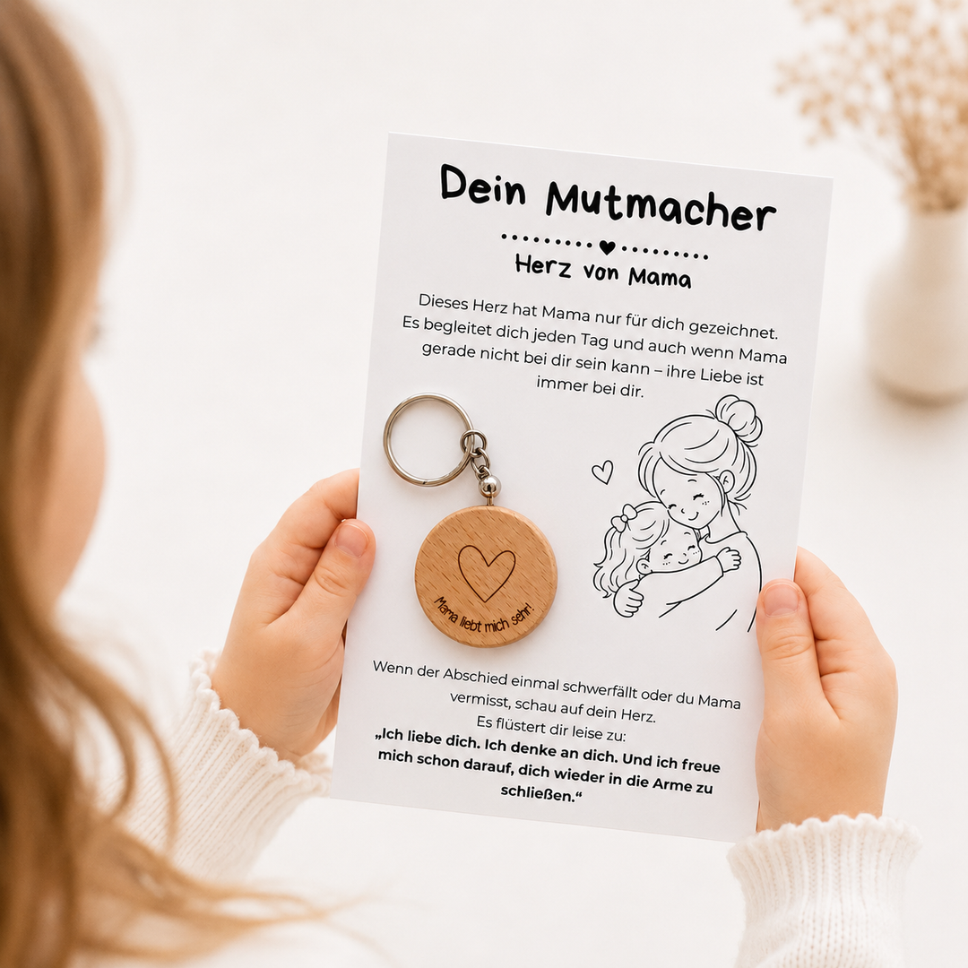 Geschenke für Kinder mit selbstgezeichnetem Herz von Mama und Papa, Abschied Kita, Einschulungsgeschenk