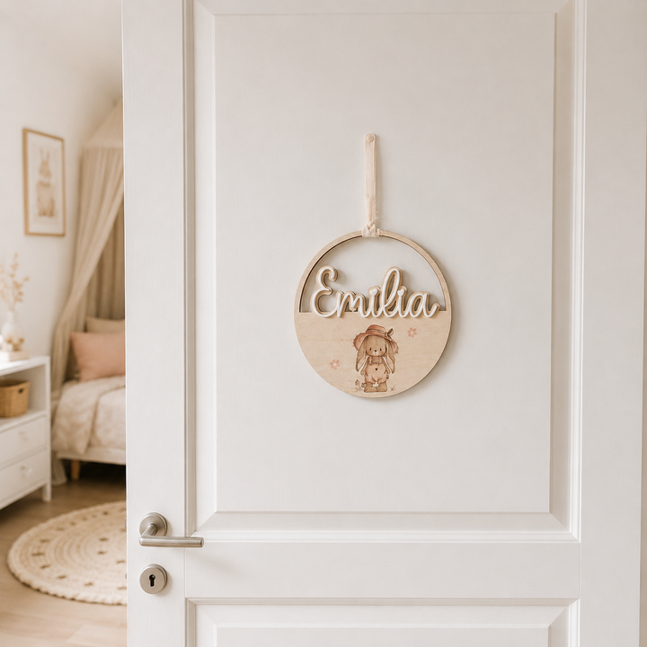 personalisiertes Namensschild für Kinderzimmer