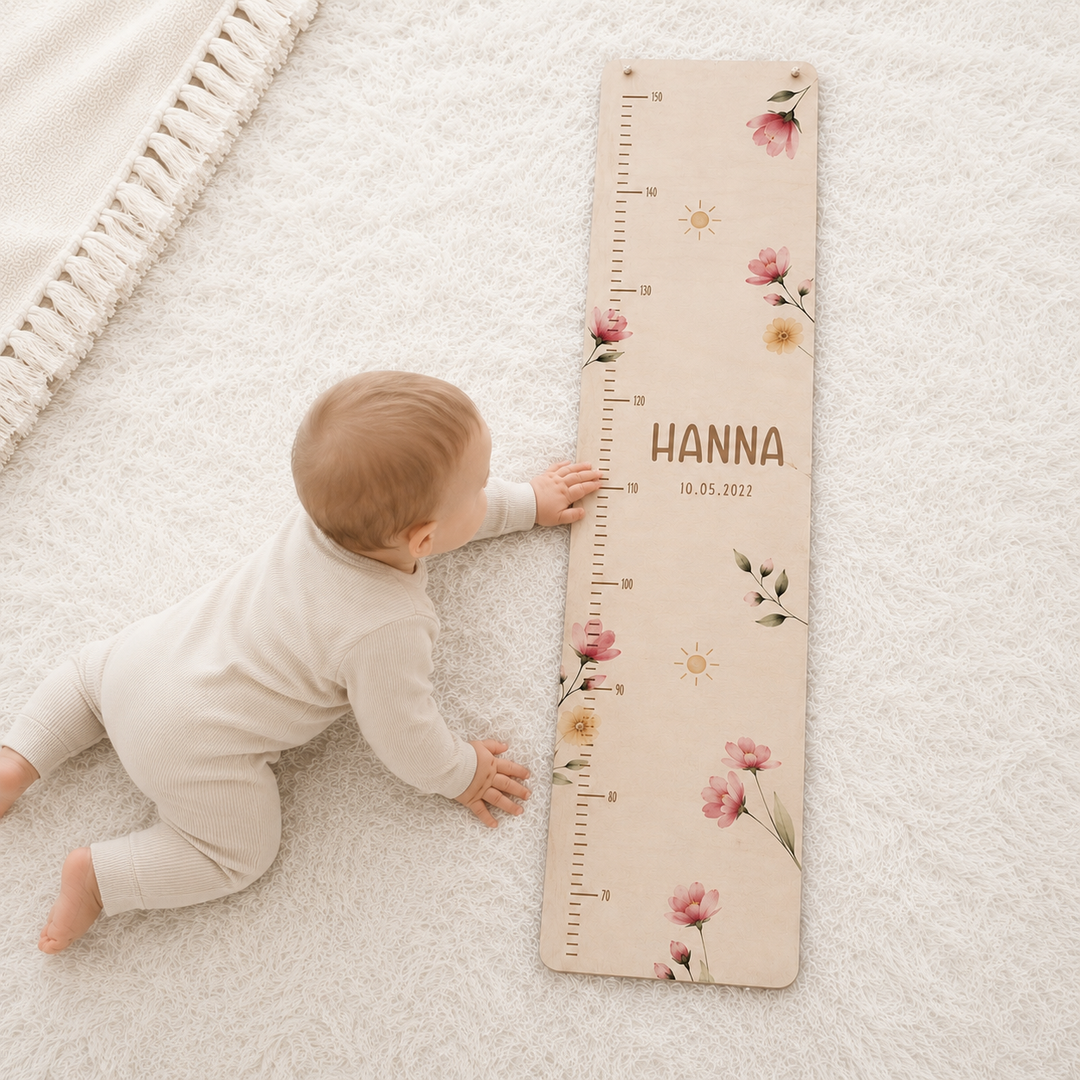 personalisierbare Kindermesslatte Blumen