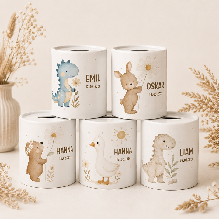Spardose für Kinder - Tiermotive