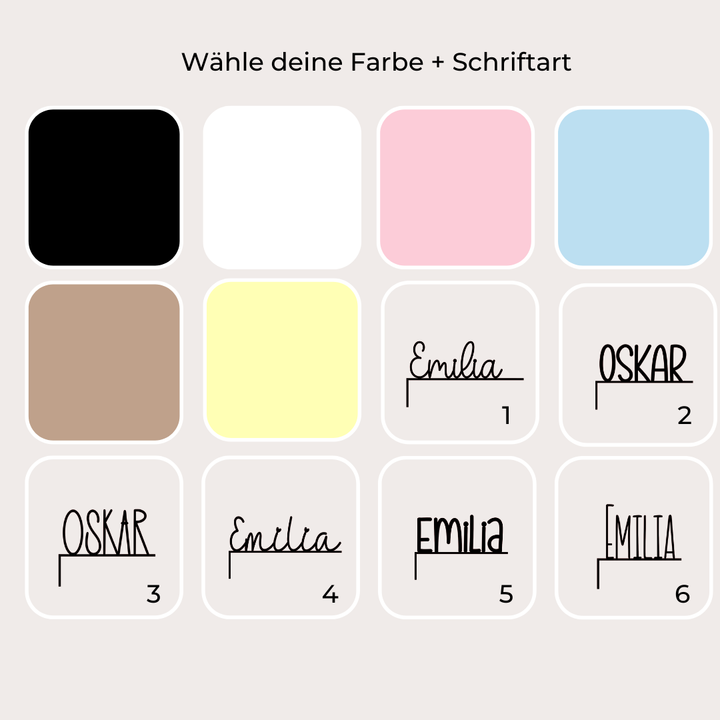 personalisiertes Namensschild für Türrahmen oder Bilderrahmen