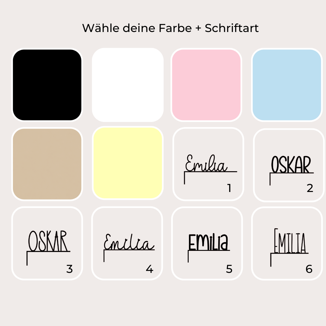 personalisiertes Namensschild für Türrahmen oder Bilderrahmen