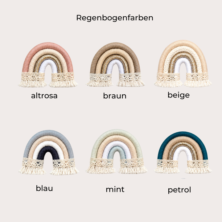 personalisierbare Kindermesslatte mit Regenbogen