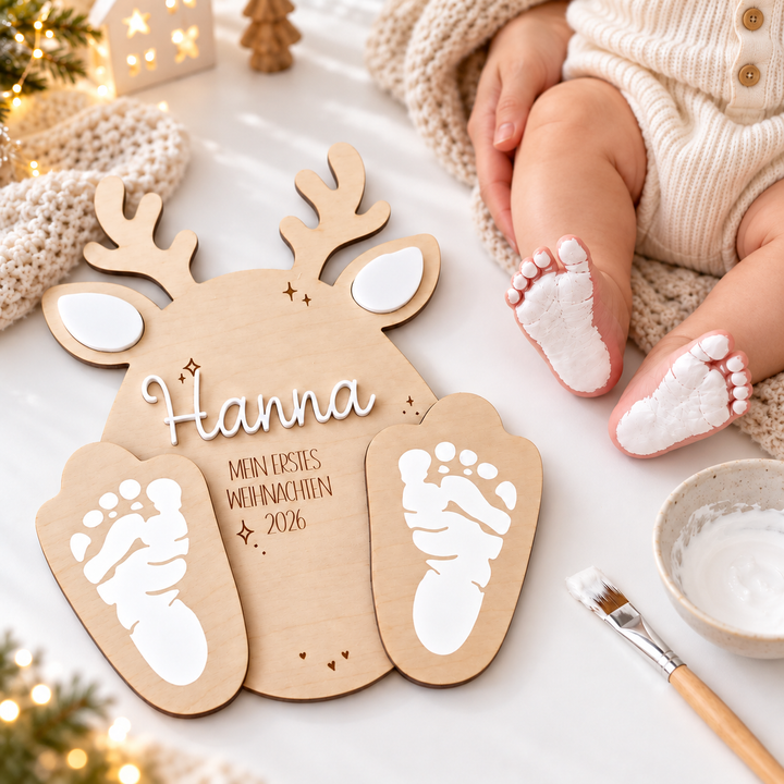Baby Fußabdruck als Weihnachtsgeschenk