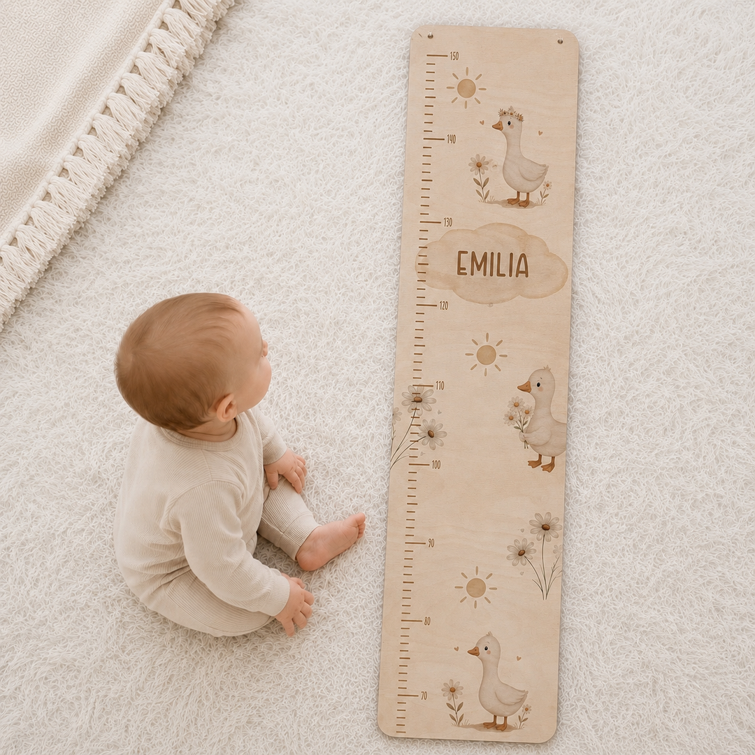 personalisierbare Kindermesslatte Gänschen