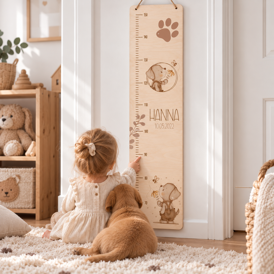 personalisierbare Kindermesslatte - Hunde