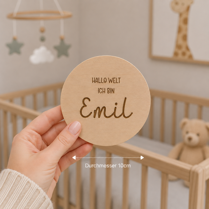 schlichtes Personalisiertes Holzschild