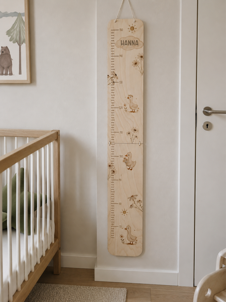 personalisierbare Kindermesslatte Gänschen